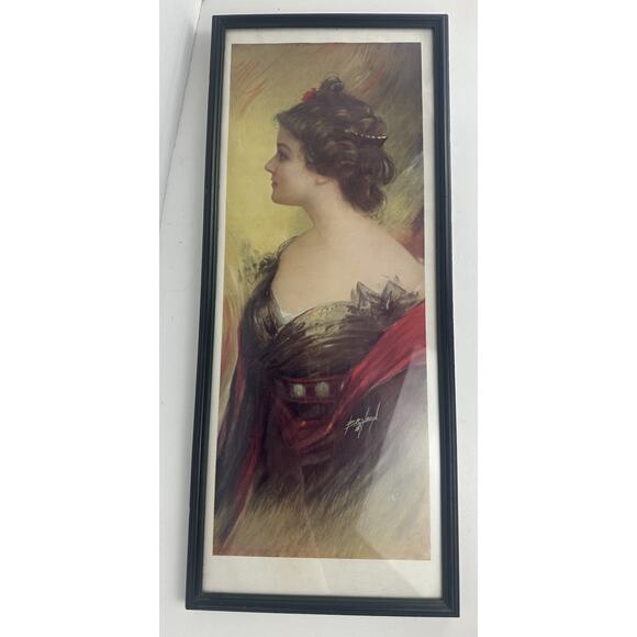 James Ross Bryson- Print Lady Dancer - BEAUTIFUL Lady Framed Art Deco - Picture 1 of 9